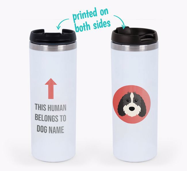 'This Human Belongs to...'  - Personalised Reusable Mug with Photo Upload